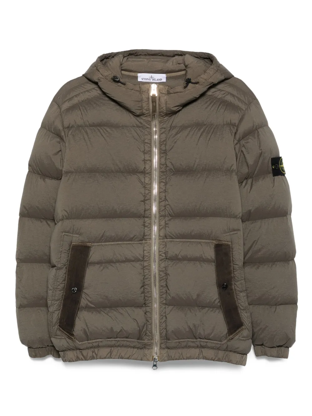 

Пуховик с капюшоном Stone Island, зеленый