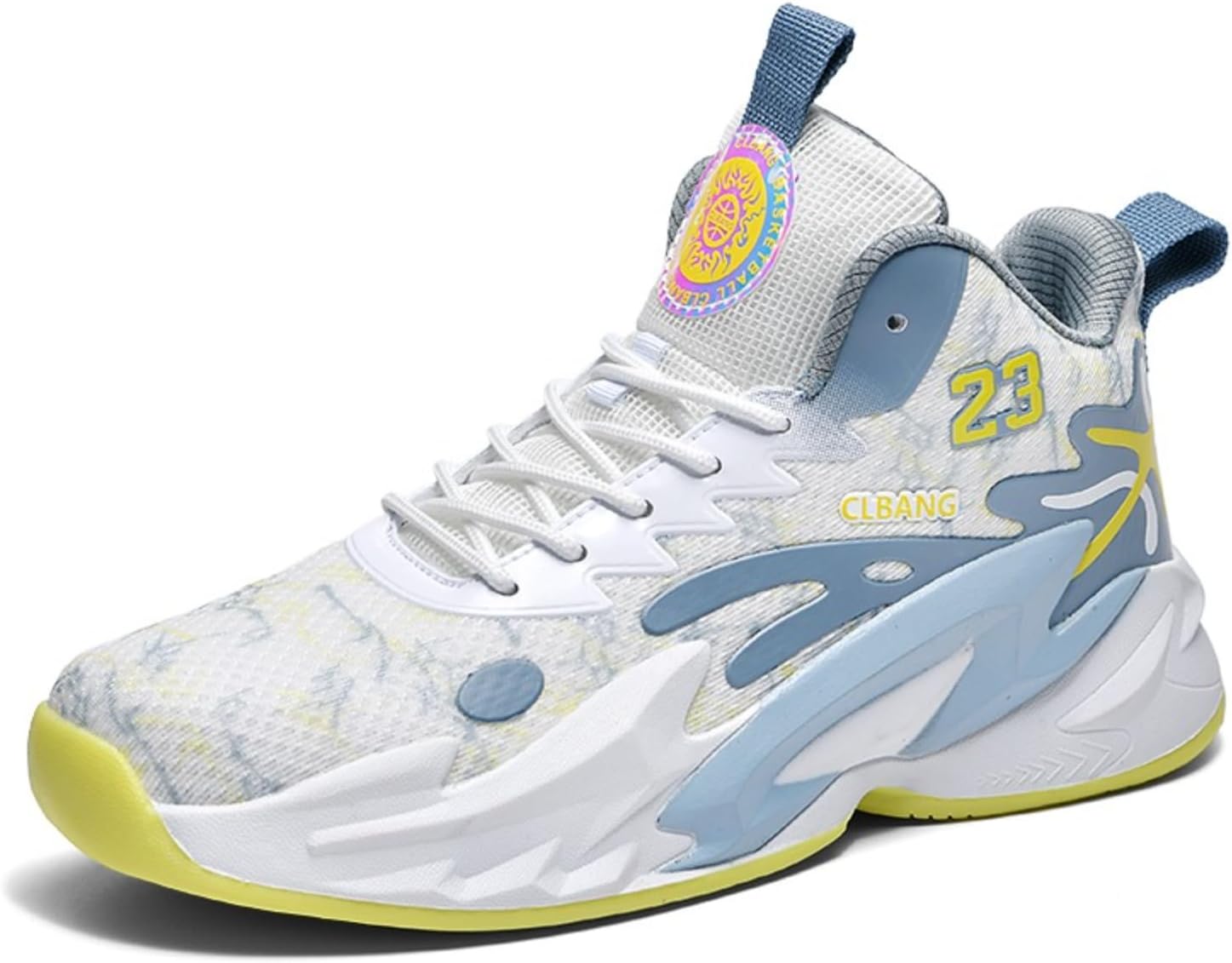 

Мужские дышащие кроссовки из сетки с граффити, высокие, на шнуровке, для баскетбола, легкие, противоскользящие, модные кроссовки для спорта, тренировок, бега, занятий в зале и на улице, повседневного ношения Netehadi, серый