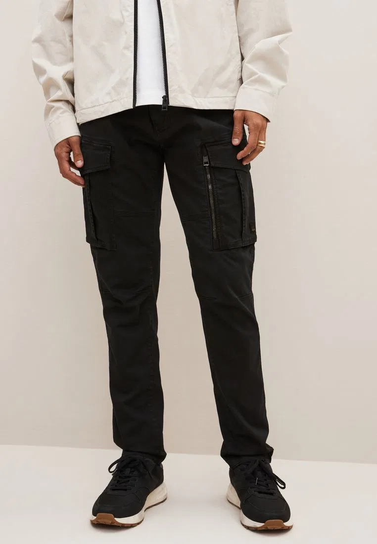 Брюки карго, зауженные, на молнии, Slim Fit Next, черный