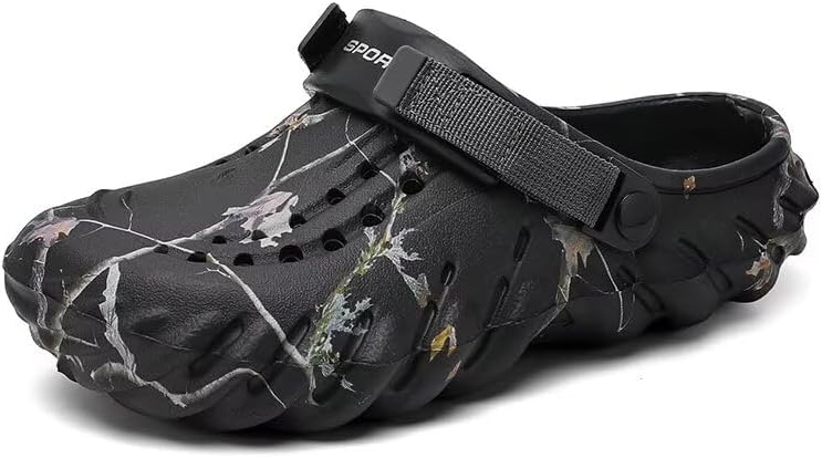 

Мужские сабо для сада с ремешком, легкие, дышащие, с противоскользящей подошвой, повседневные, удобные, для работы, кемпинга, пляжа и двора Ginjang, черный