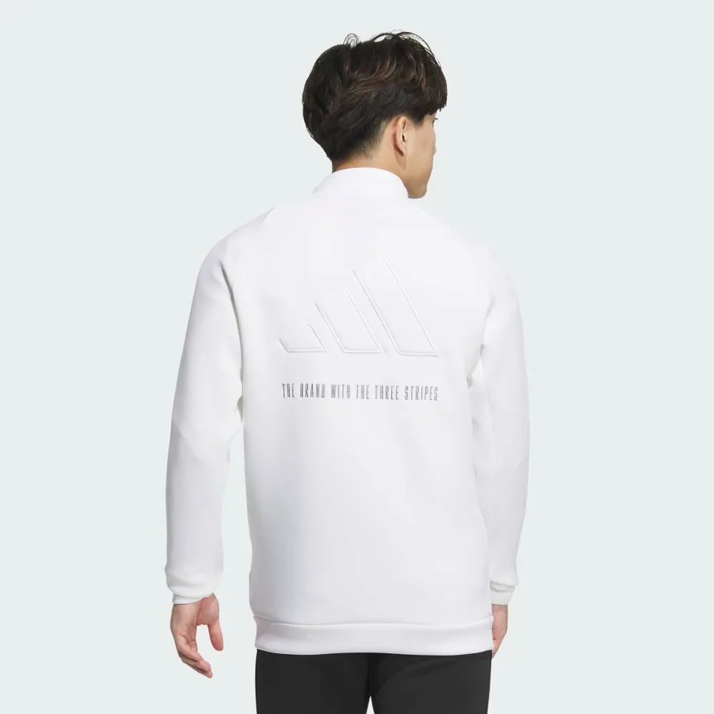 Куртка из картона, трикотажная, на молнии, с логотипом на спине Adidas, white — фото 2
