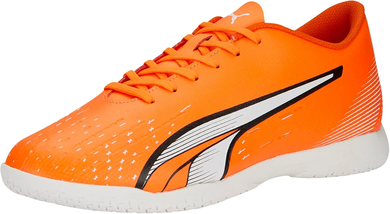 Мужские футбольные кроссовки Puma Ultra Play для игры в помещении, оранжевый/белый/синий — фото 2