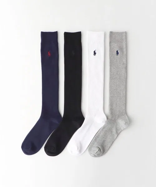 Носки длинные Polo Ralph Lauren с логотипом, антибактериальные, тёмно-синие — фото 4