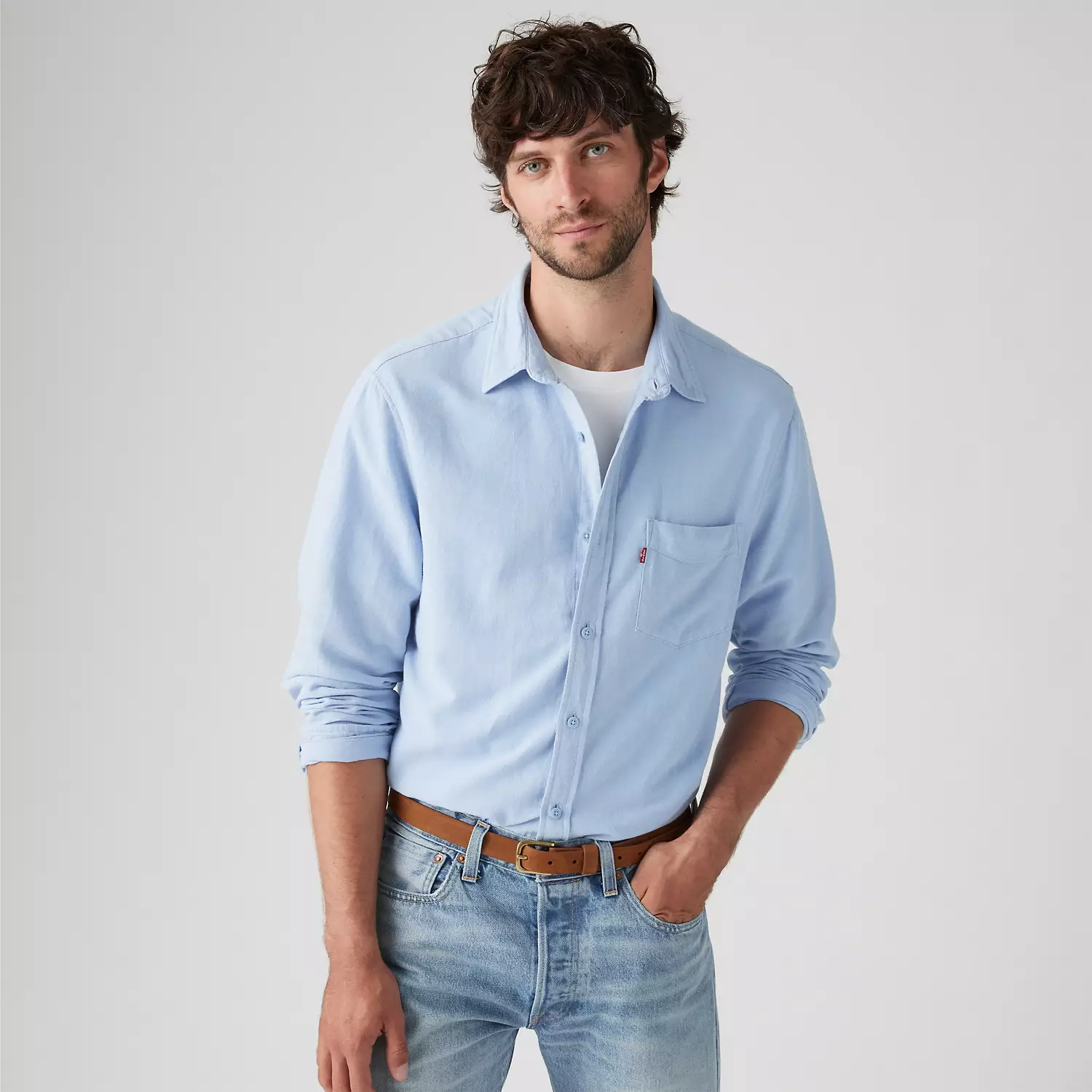 

Рубашка Sunset One Pocket Cotton Linen Standard Fit Levi's, цвет Chambray Blue - Blue