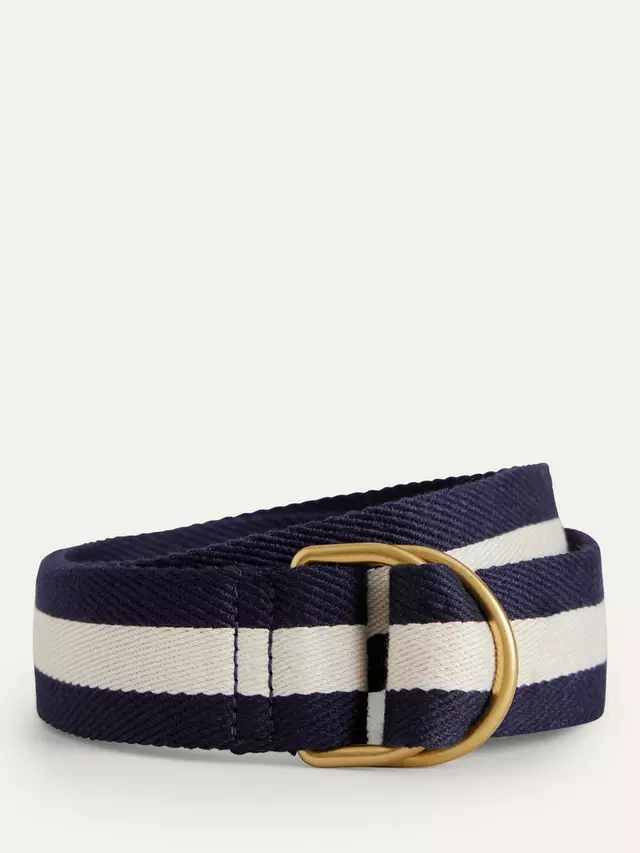 

Ремень Boden Stripe Webbing D-Ring, цвет navy/ivory