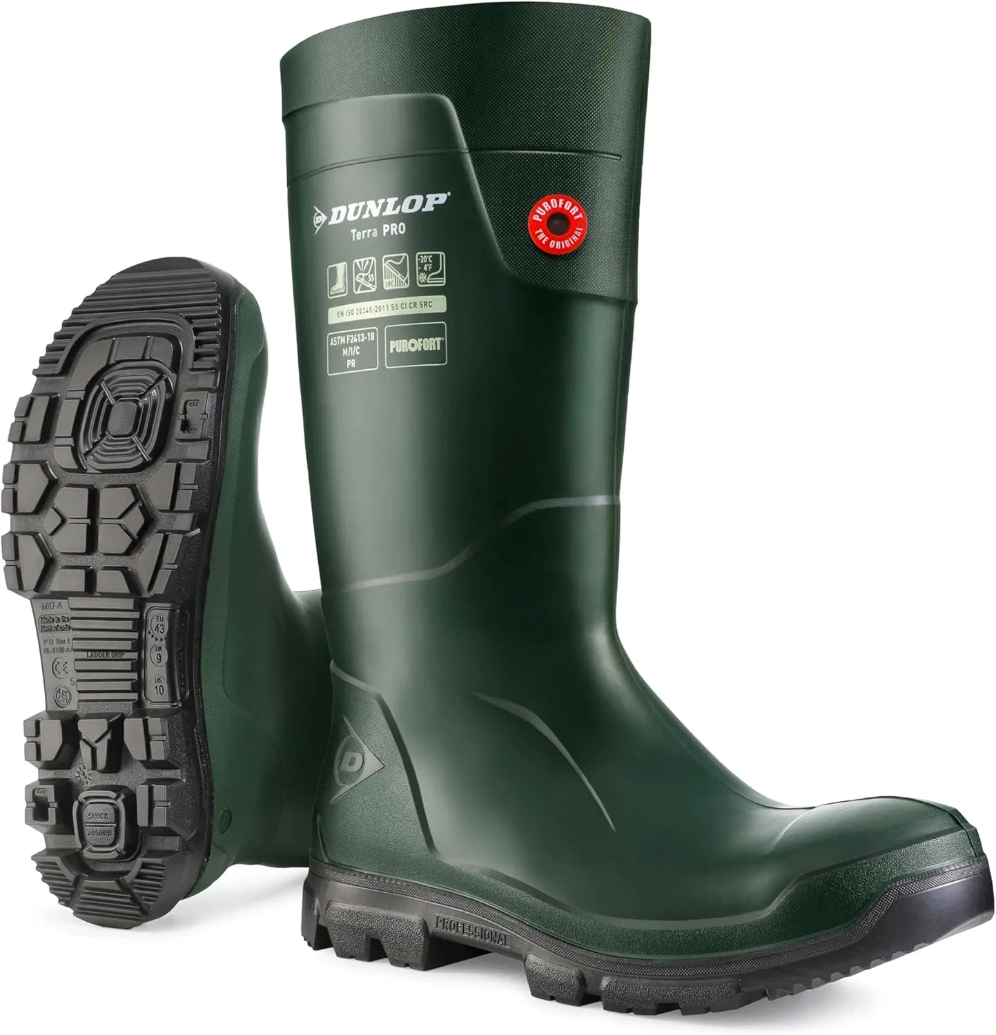 Ботинки Dunlop LJ2KL01 Purofort, Green Black