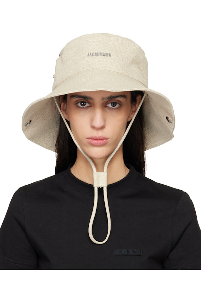 

Jacquemus Джинсовая панама бежевого цвета с узором "the de-nîmes"