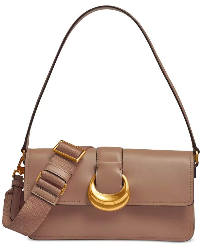 

Сумка Valley Stream Leather Buckle на плечо со съемным ремешком Donna Karan New York, коричневый/бежевый
