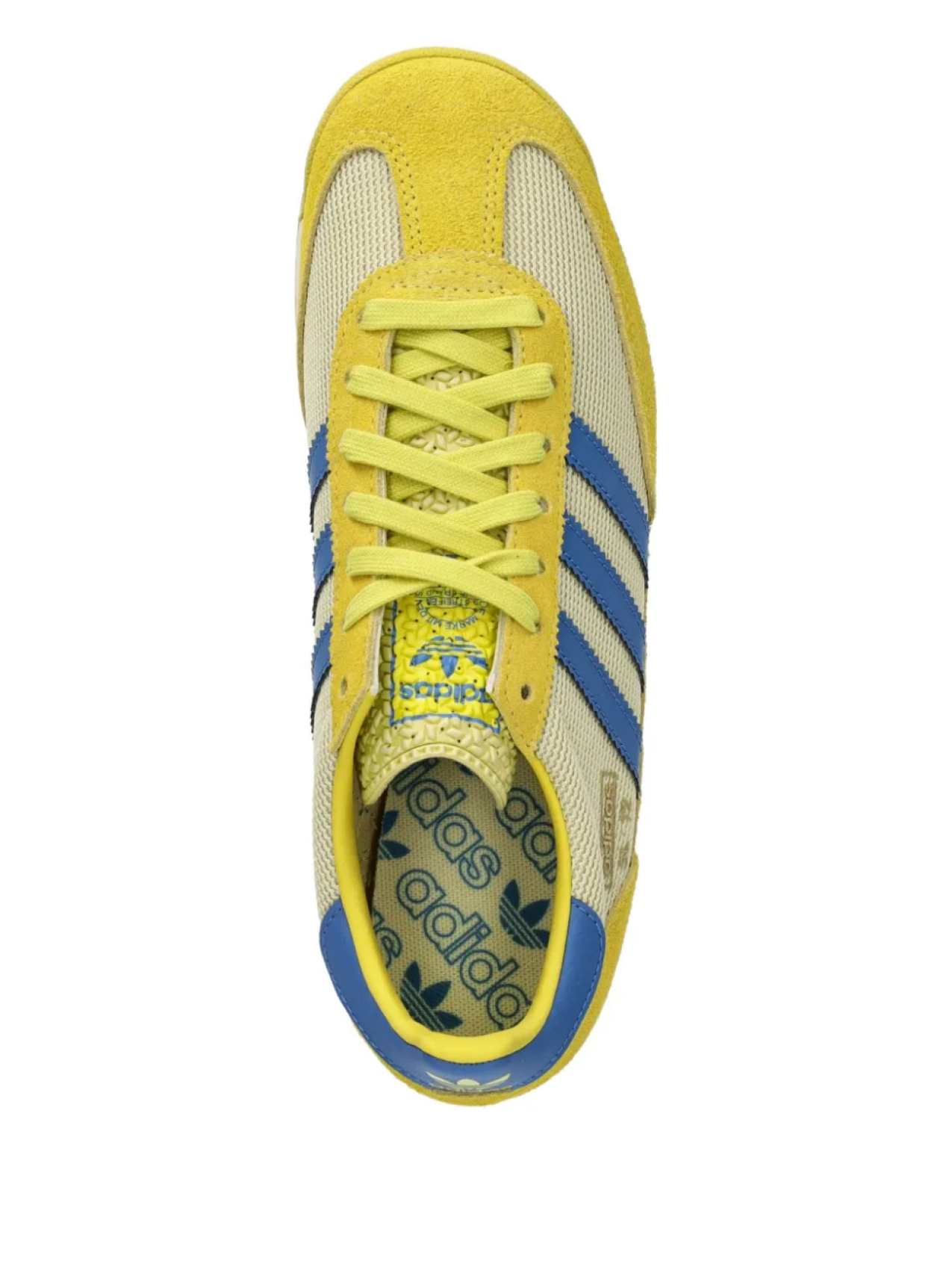 Кроссовки Adidas SL 72 из замши с тремя полосками, желтый — фото 3