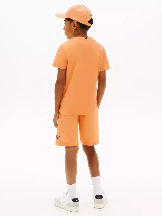 Детская футболка с коротким рукавом в стиле университетской формы Tommy Hilfiger, Orange — фото 3
