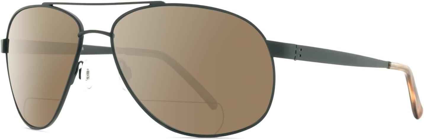 

Солнцезащитные очки-пилот Gladiator с металлическими линзами, поляризованные, бифокальные, для мужчин и женщин, модные, стильные, современные, спортивные Reptile, Matte Gun Metal Black/Amber Brown