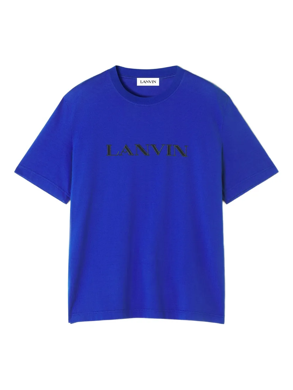 

Хлопковая футболка с вышитым логотипом Lanvin, синий