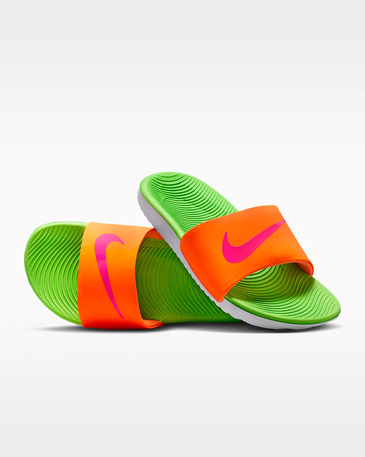 Детские слайды Nike Kawa, Total Orange/Green Strike/White/Hyper Pink