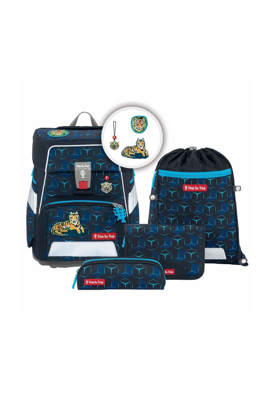 

Набор сумок SPACE SHINE Tiger Night Kimba, 5 штук Step by Step, черный