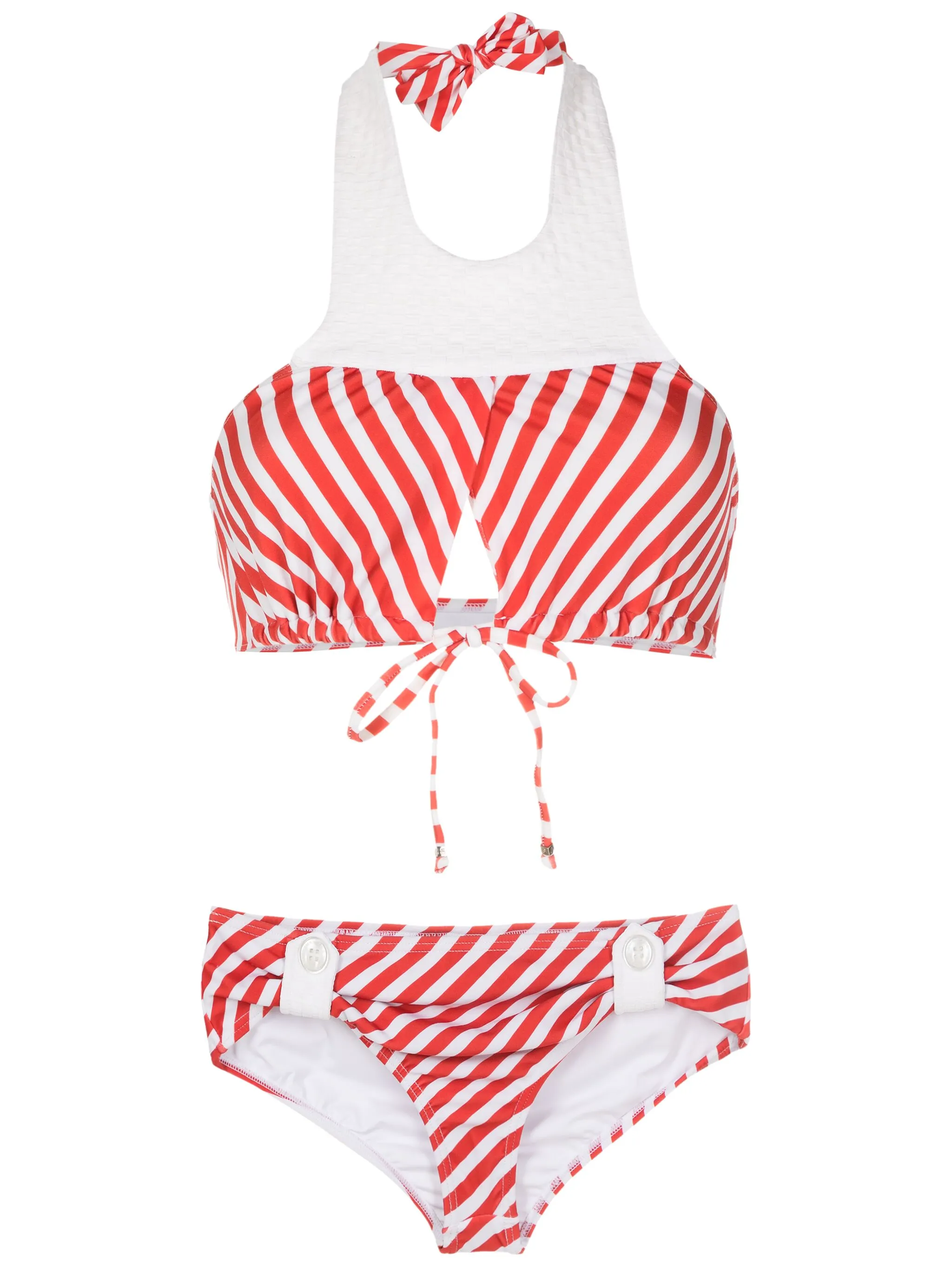 

Бикини в полоску с вырезом халтер Amir Slama, красный