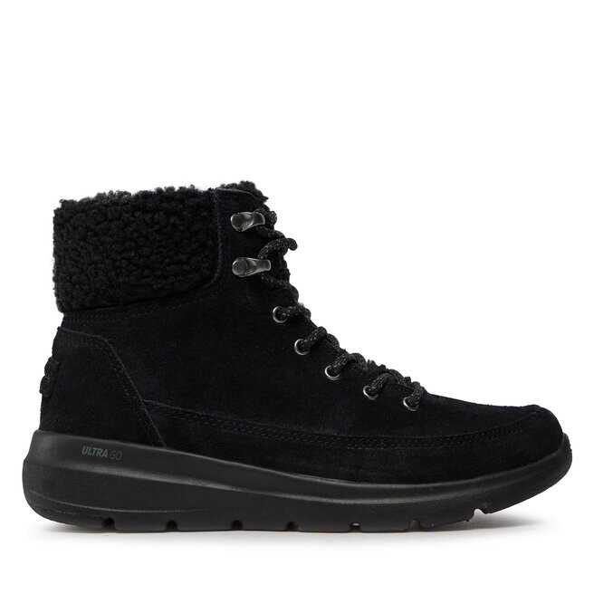 Ботинки женские Skechers GlacialUltra с мехом, черный, черный — фото 4
