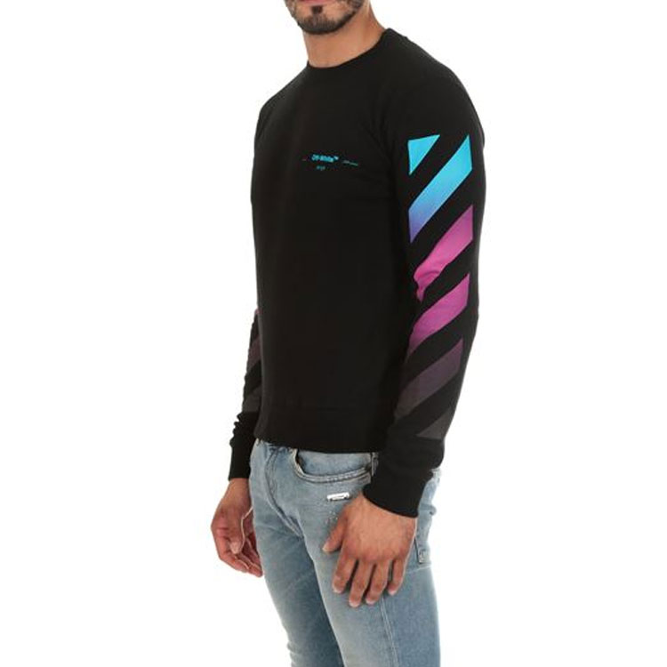 Футболка с длинными рукавами OFF WHITE с диагональным градиентом OFF-WHITE, черный XL — фото 4