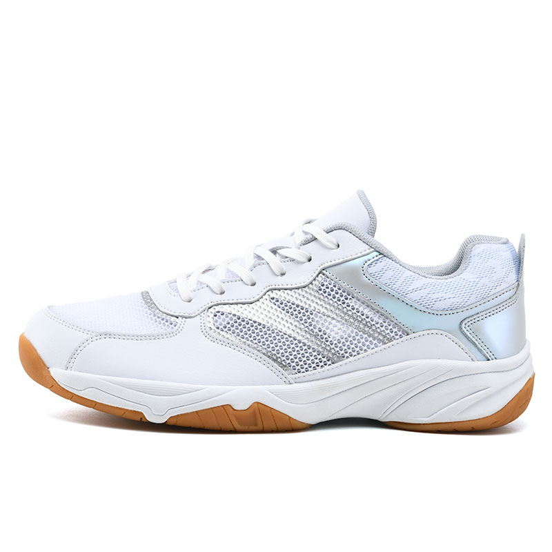 

Антискользящие и износостойкие дышащие мужские теннисные туфли низкие TOMAY, бело-серебристые