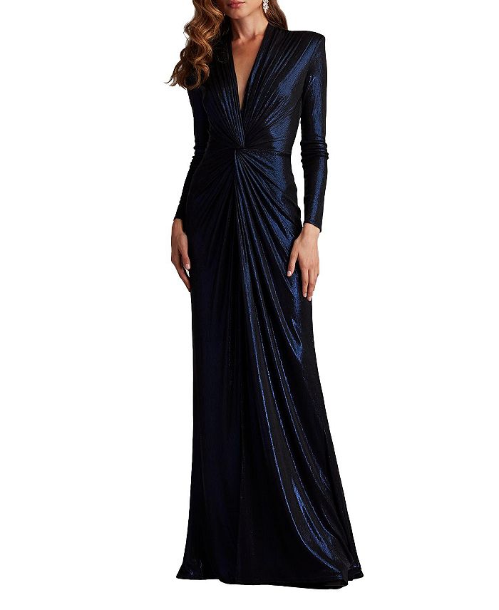 

Платье Ferrum Metallic Twist Drape Tadashi Shoji, синий