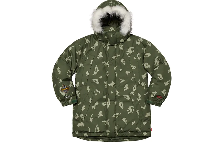 Парка GORE TEX с утеплителем 700 Fill Down FW21 Supreme, Olive Green Camouflage