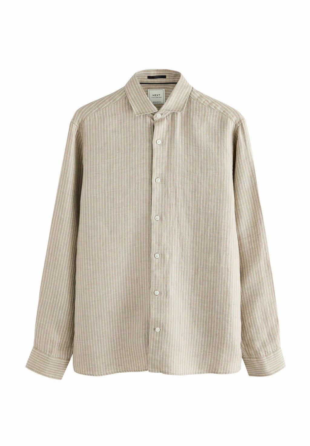 

Рубашка REGULAR FIT - STRIPE BASKET WEAVE LONG SLEEVE CUTAWAY COLLAR Next, бежевый