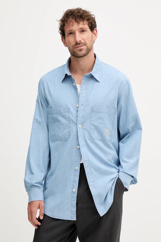 

Джинсовая рубашка Armani Exchange, синий