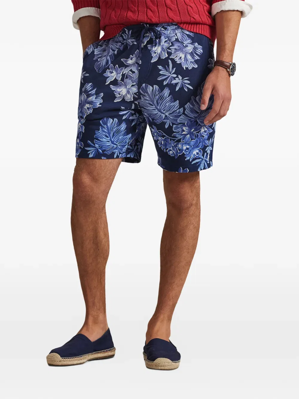 Шорты с цветочным принтом и завязками Polo Ralph Lauren, синий — фото 3