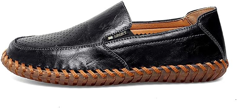 Мужские повседневные кожаные сандалии AQIXIDX для прогулок на улице и вождения, с закрытым носком, дышащие, легкие сандалии, Blacka — фото 3