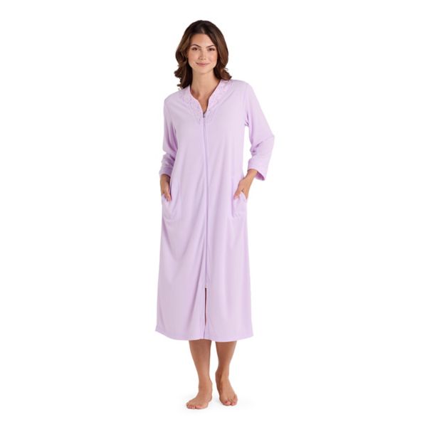 

Женский махровый халат с длинной молнией Miss Elaine Essentials, цвет lavender