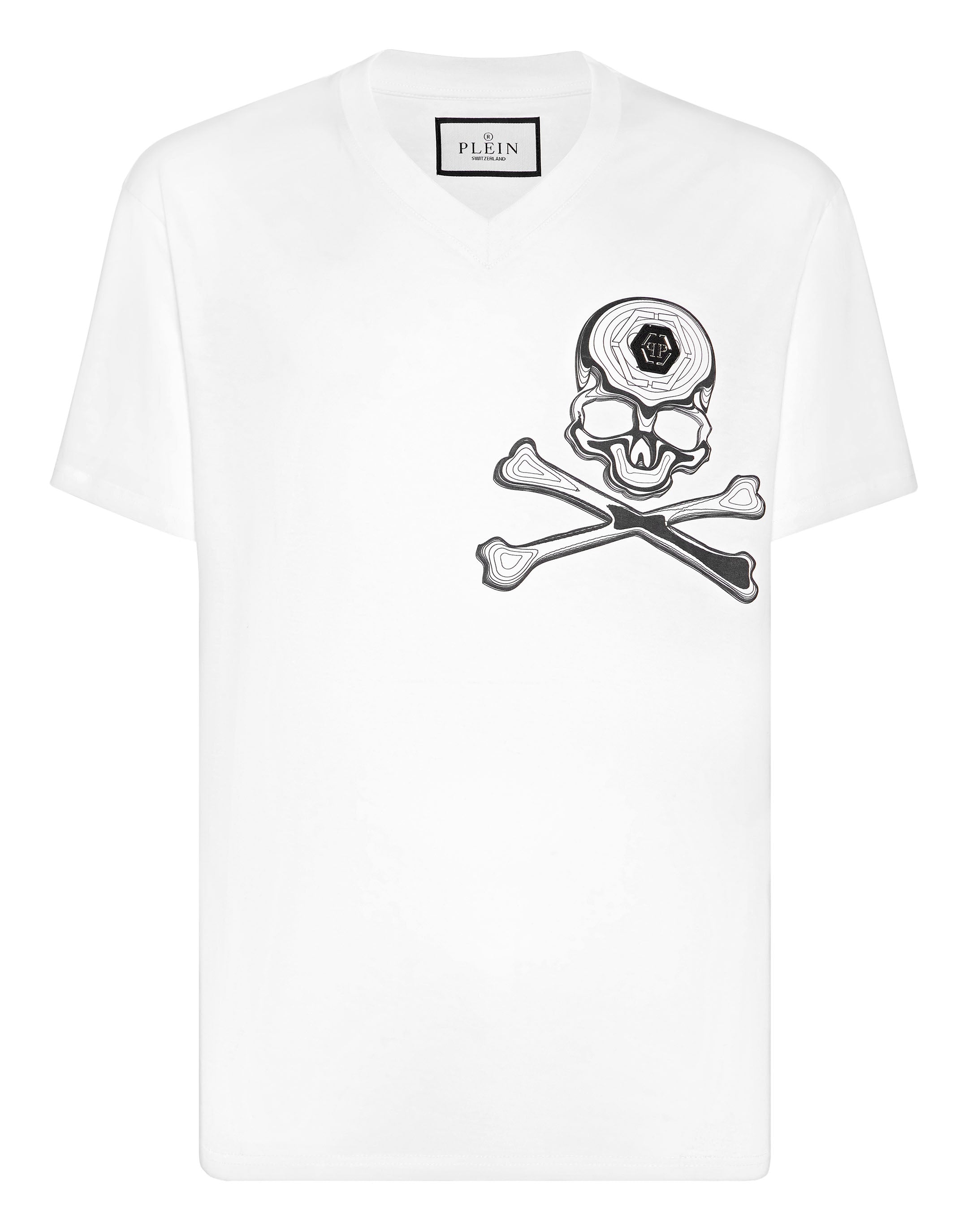 

Футболка с V-образным вырезом SS Skull&Bones PHILIPP PLEIN, белый