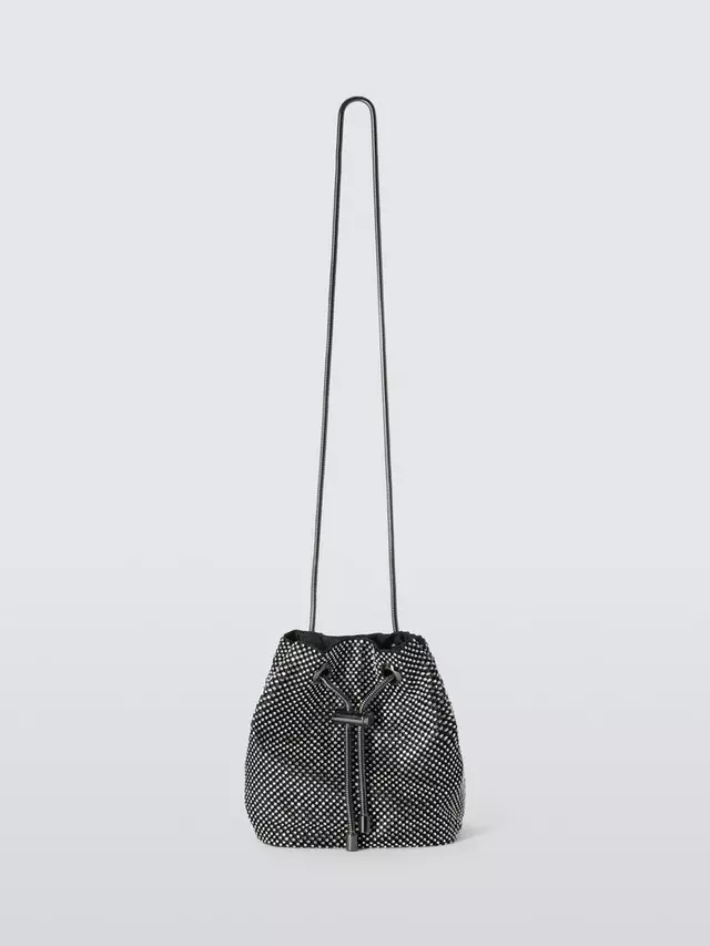 

Клатч John Lewis Rhinestone Mesh Chain, черный