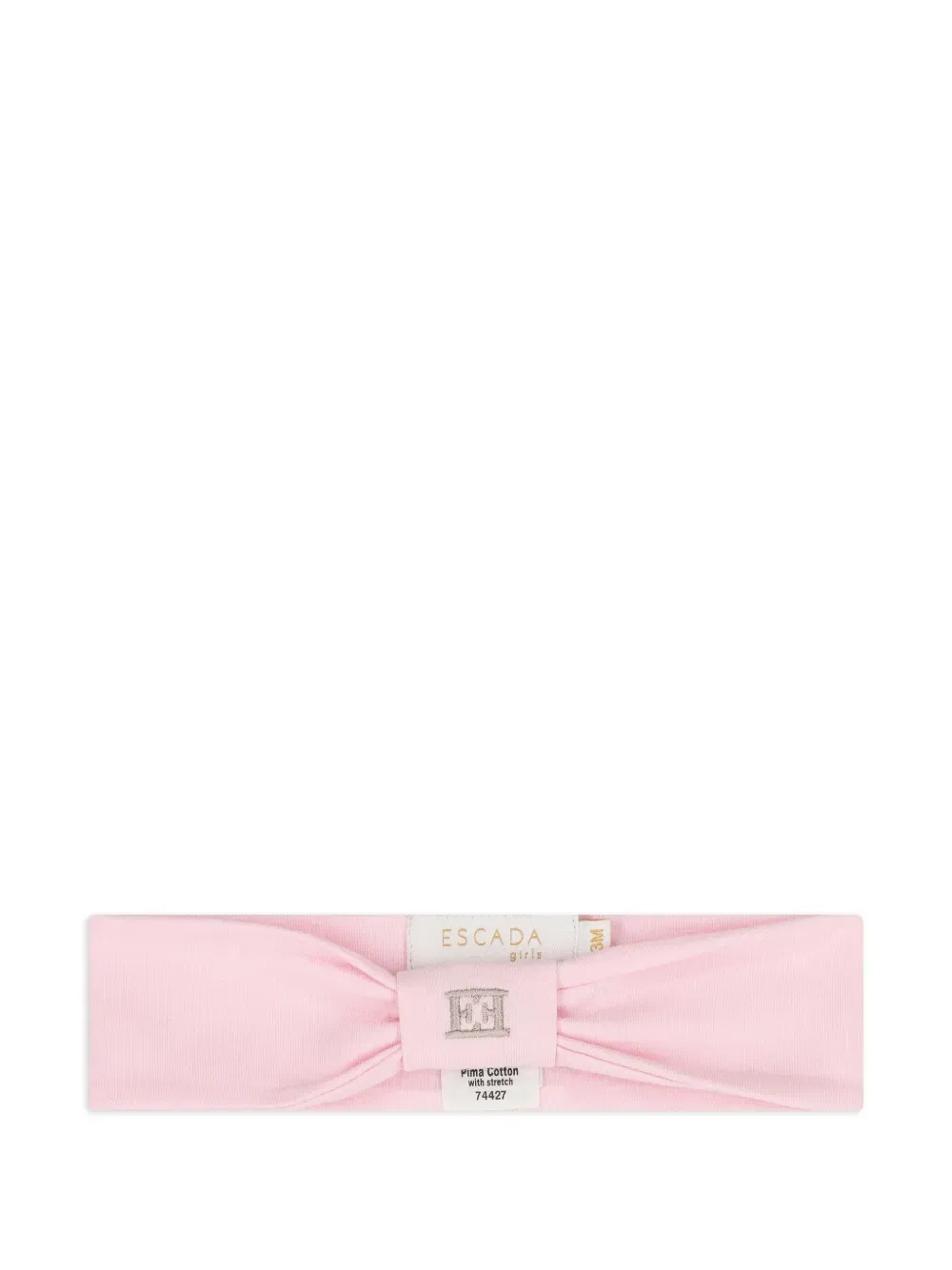 Вышитая повязка на голову с бантом Escada Kids, розовый