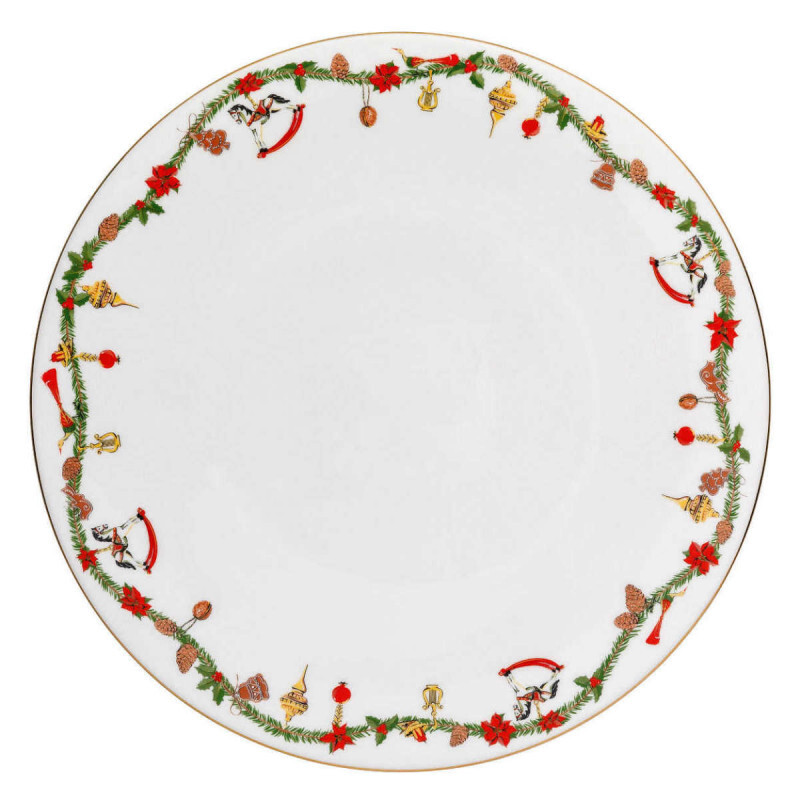

Nora Christmas тарелка-подставка 31 см Hutschenreuther, белый/разноцветный/золотой
