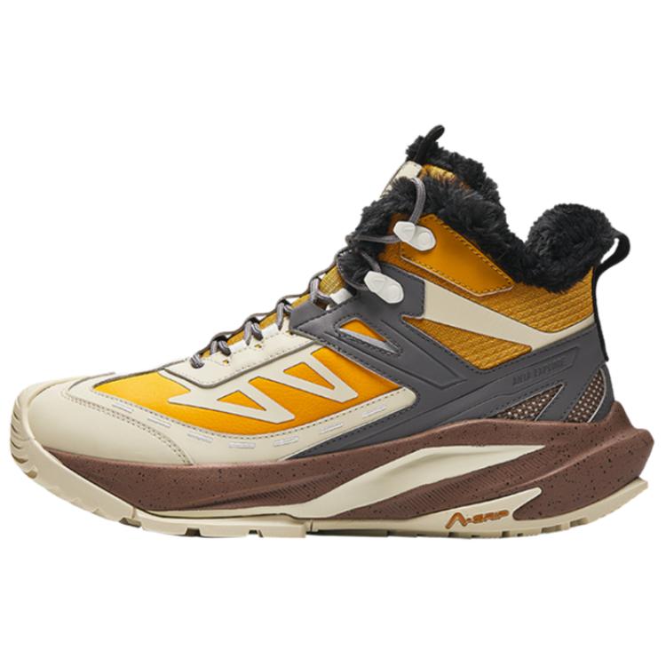 

Антискользящие износостойкие высокие повседневные ботинки мужские желтый бежевый серый Anta