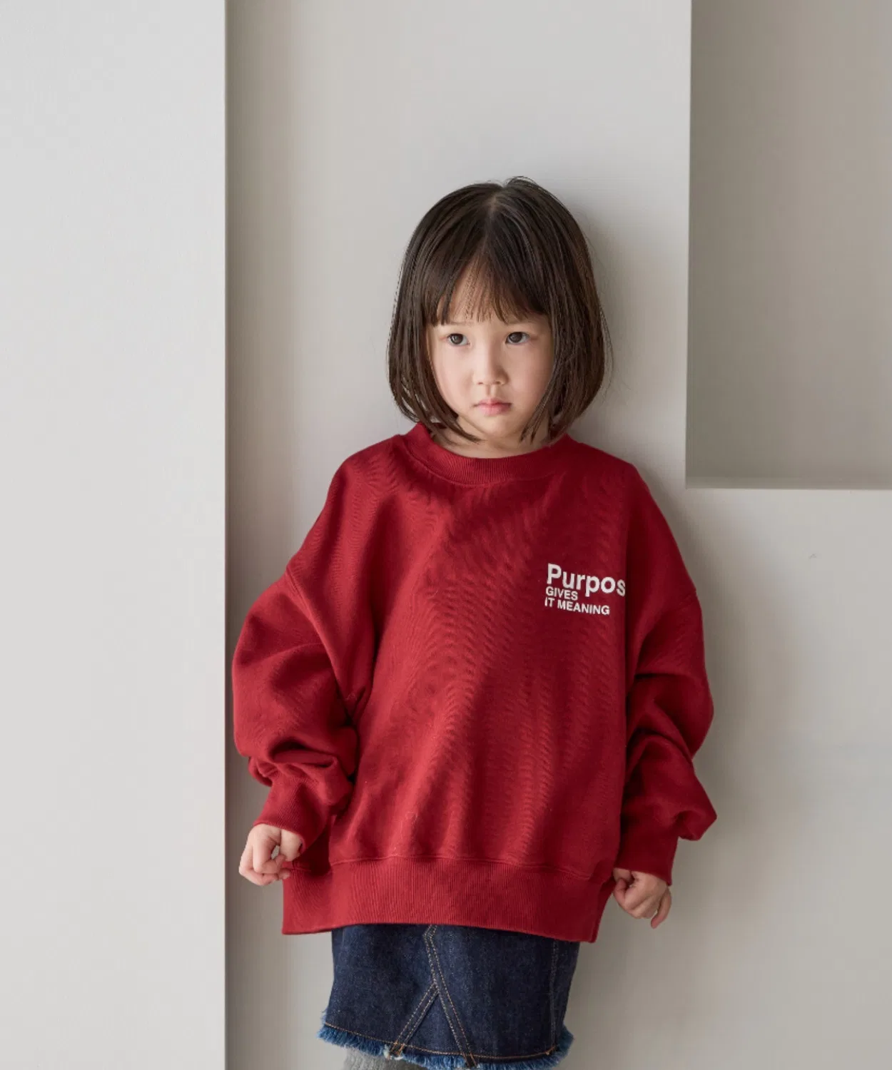 Свитшот оверсайз с рукавом реглан Lowry Kids хлопок красный