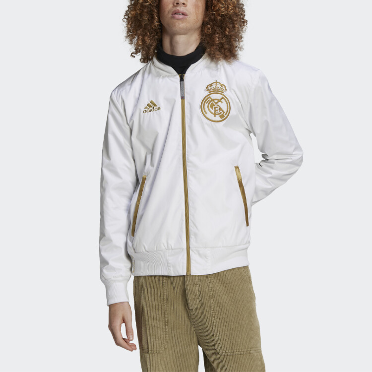 Мужская куртка Real Madrid CF белого цвета Adidas, белый — фото 3