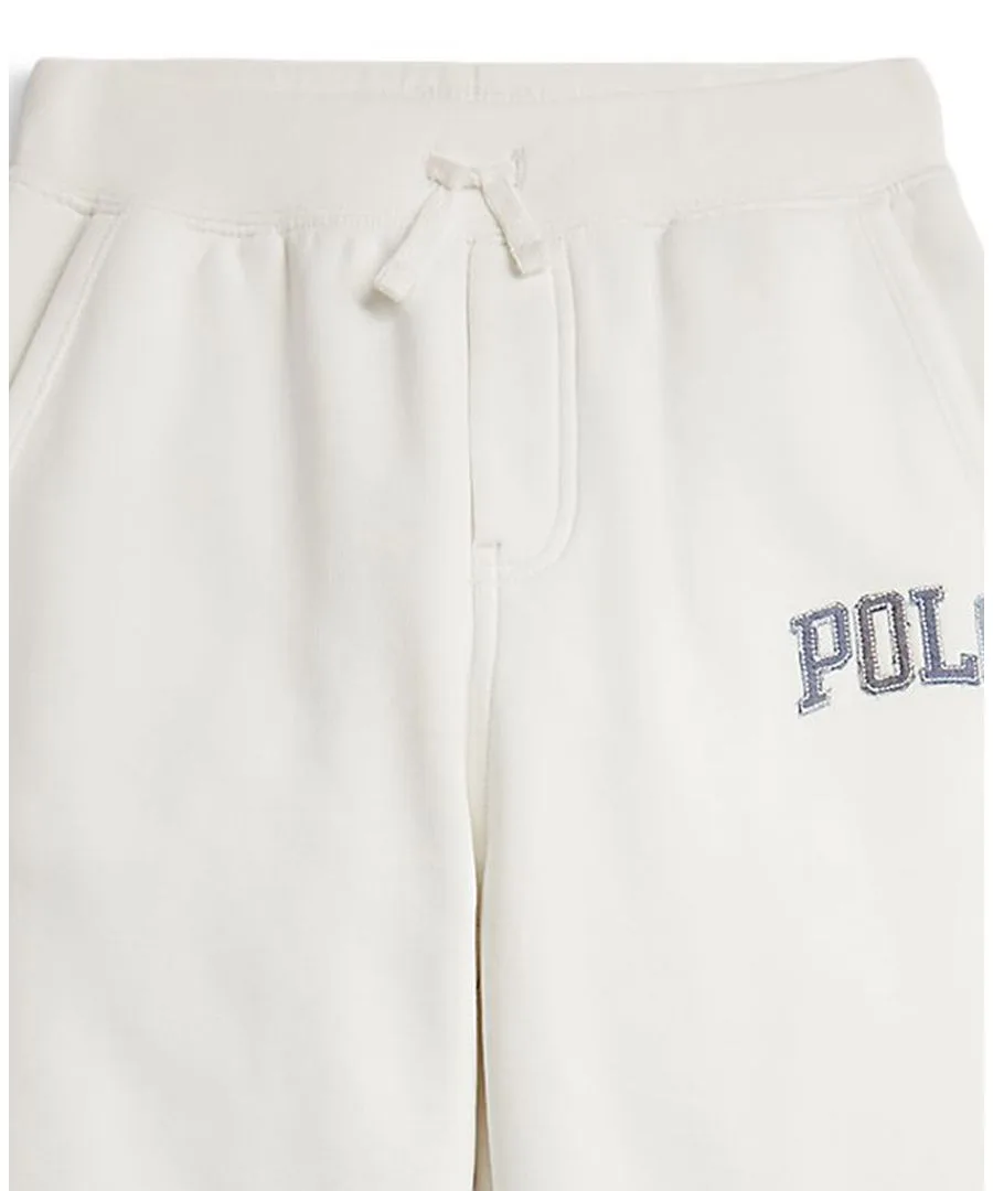 Детские флисовые спортивные штаны с логотипом (8-20 лет) Polo Ralph Lauren, deck wash белый — фото 3