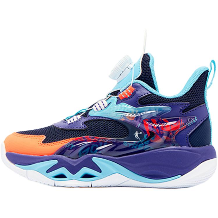 

Детские баскетбольные кроссовки с амортизацией и износостойкостью, низкие, для детей от 3 до 7 лет QIAODAN, синий/фиолетовый