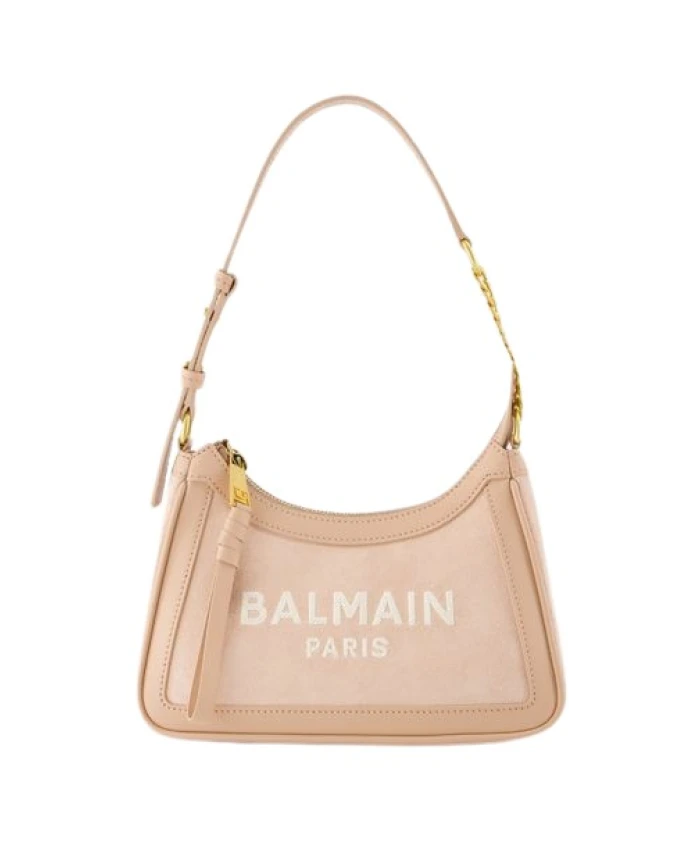 

Кожаная сумка через плечо с цепочками Balmain, розовый