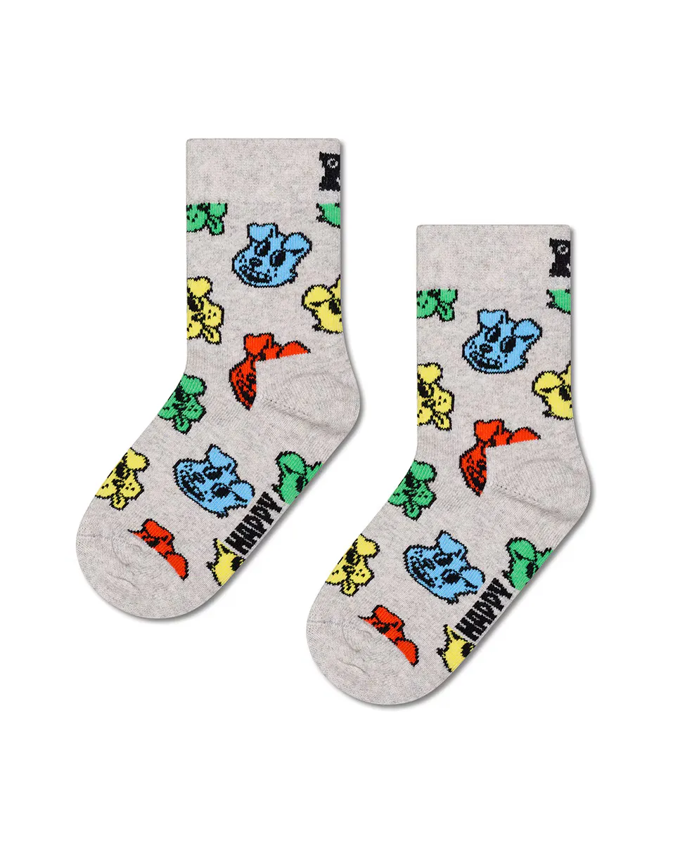 

Длинные серые носки для мальчиков с принтом разноцветных собак Happy Socks, серый
