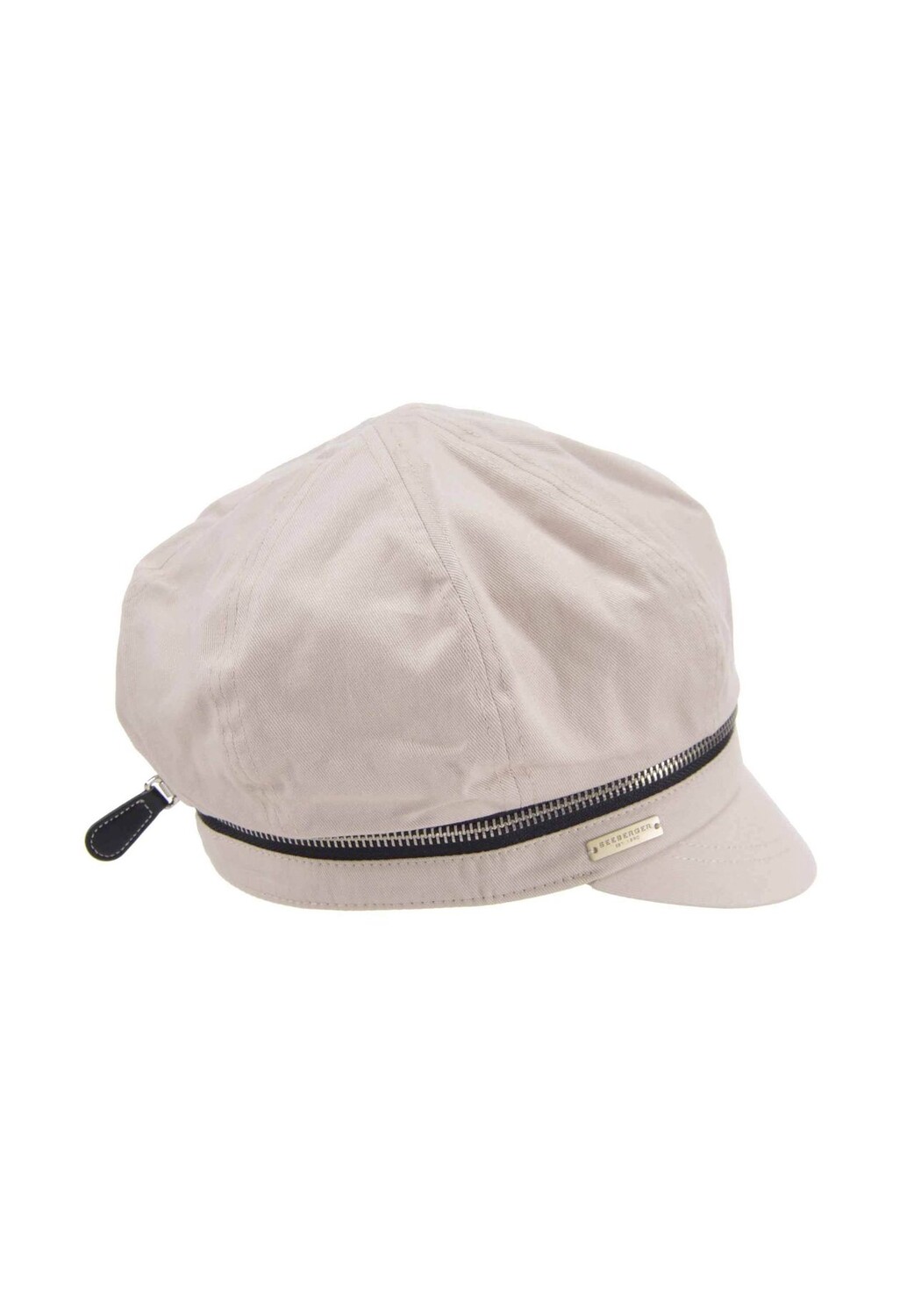 

Кепка газетчика из хлопковой ткани на молнии 55304-0 SEEBERGER, цвет Sand One Size