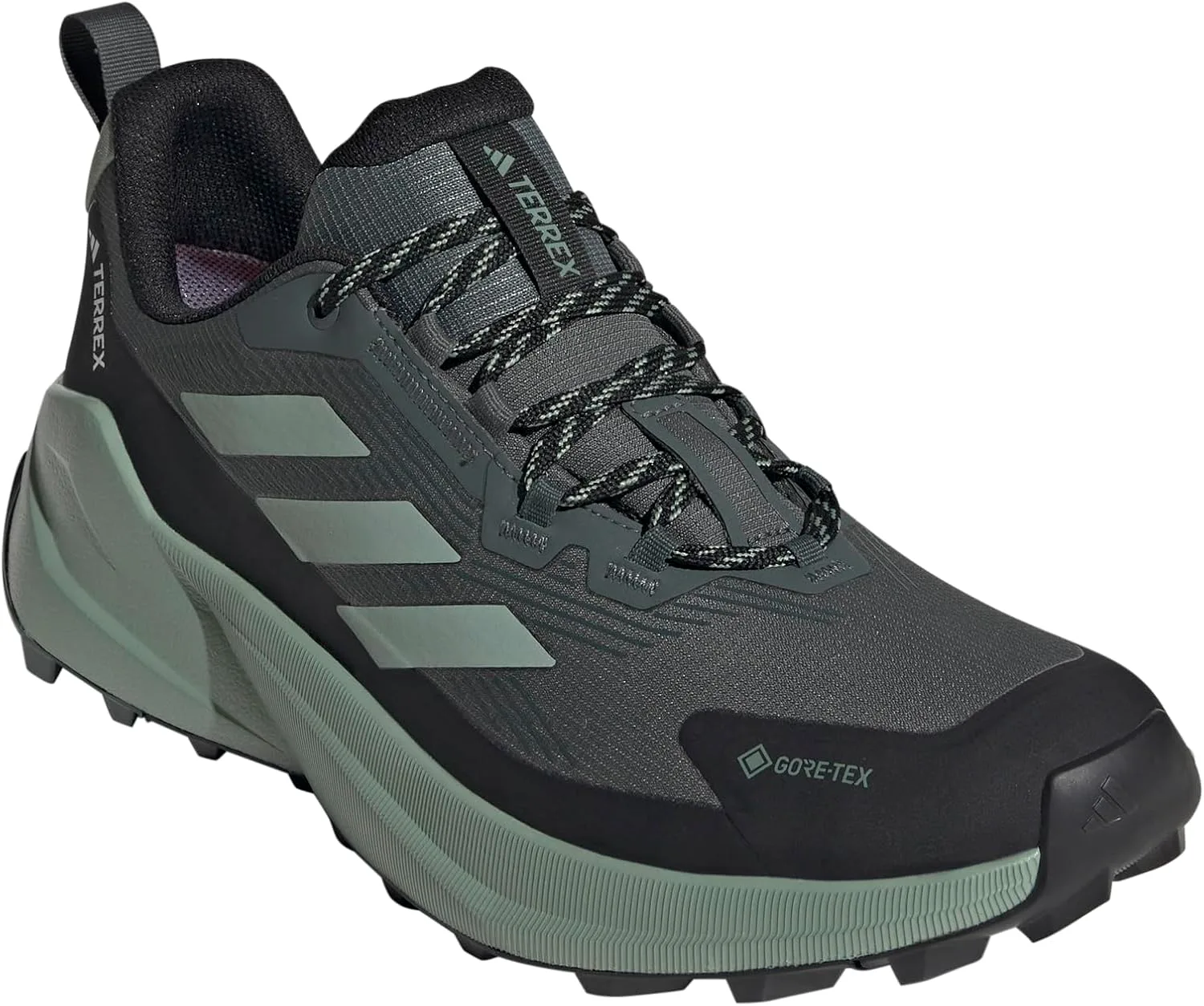 Мужские кроссовки для хайкинга и бега Adidas Terrex Trailmaker 2 GTX - зеленые, серебристо-зеленый/черный — фото 2