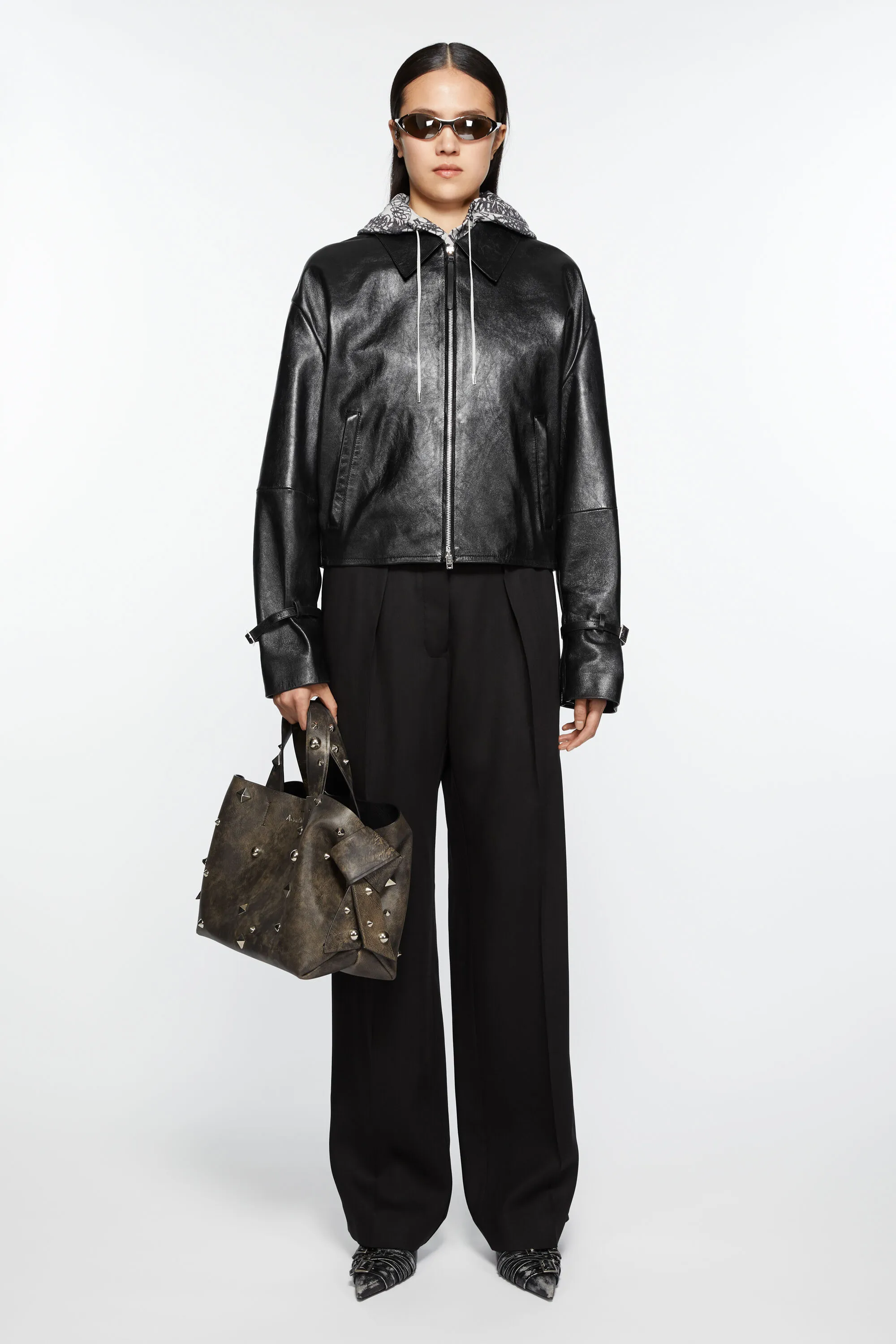 

Кожаная куртка Acne Studios, черный
