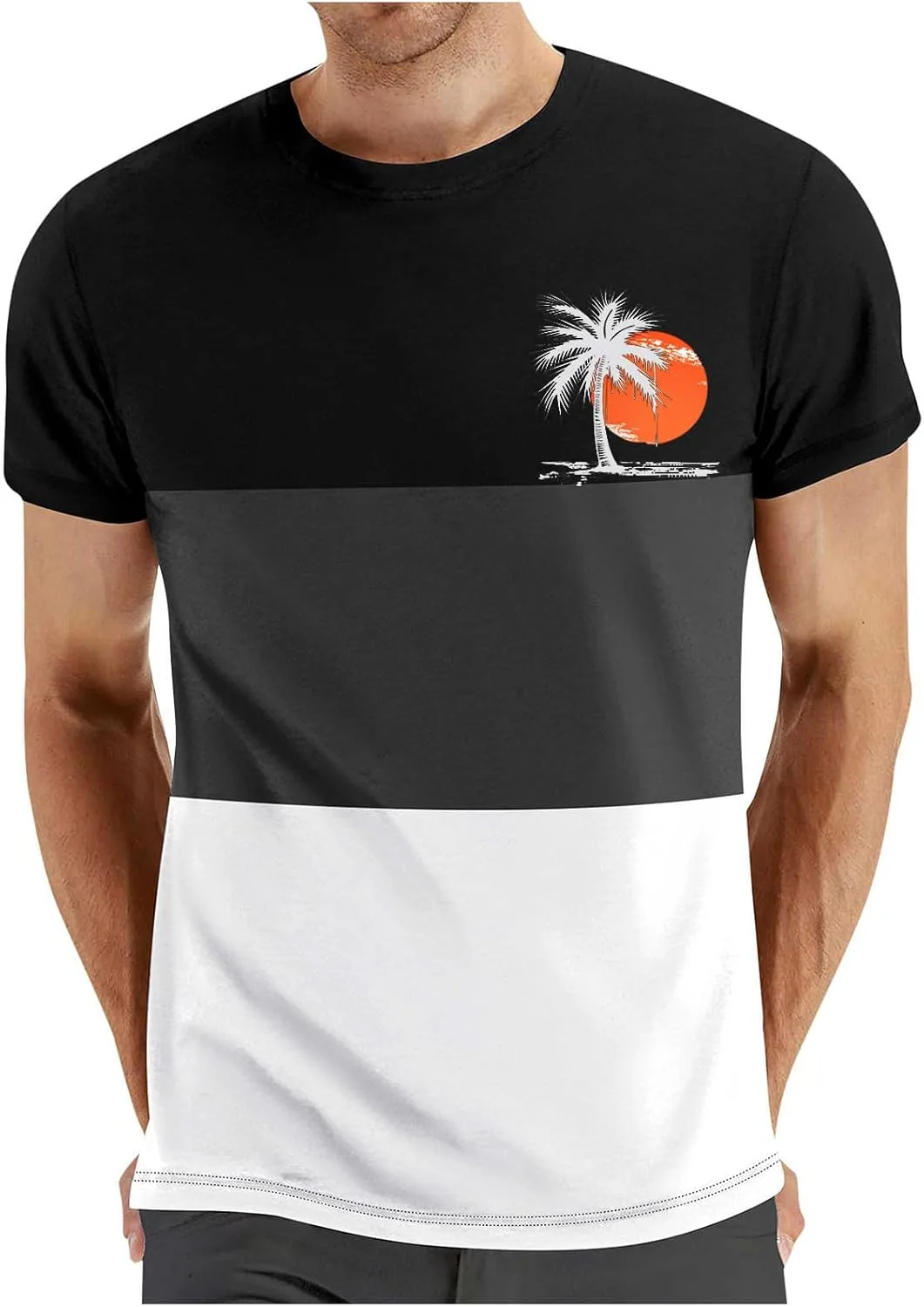 

Мужская летняя футболка Casual с коротким рукавом и принтом Coconut