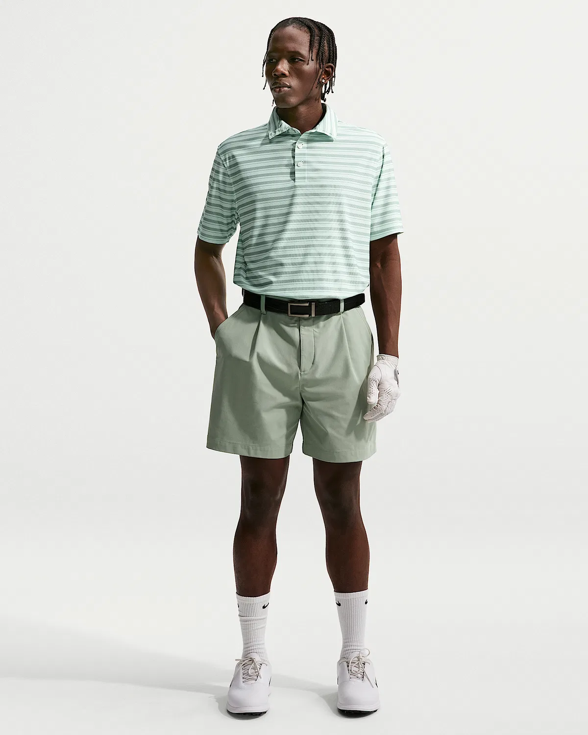 Мужское поло Nike Tailored Performance Dri-FIT Golf, Steam/Barely Green/Steam — фото 4