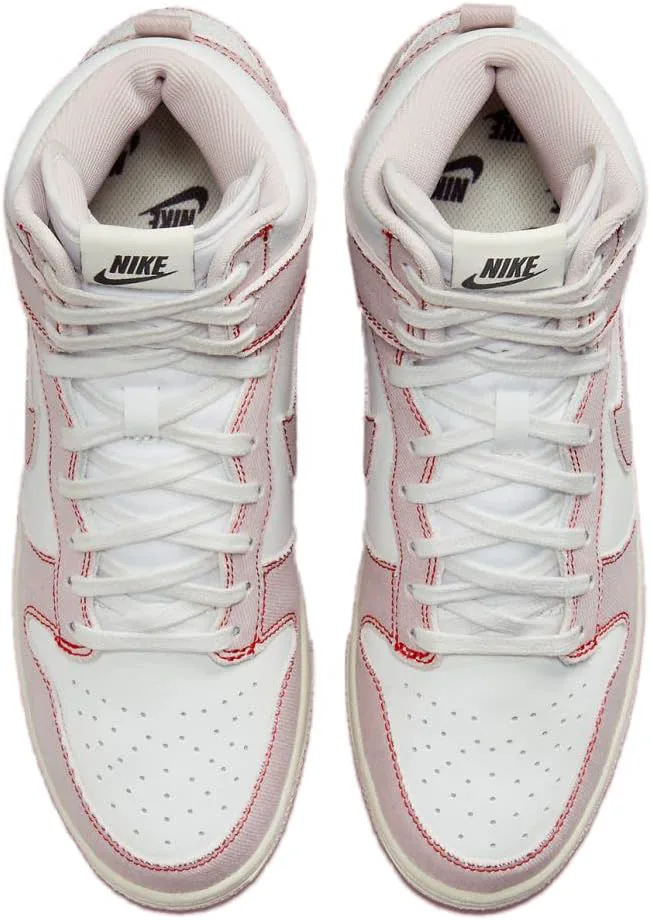 Nike Dunk High 1985 - Summit White / Barely Rose / University Red, белый/розовый — фото 4