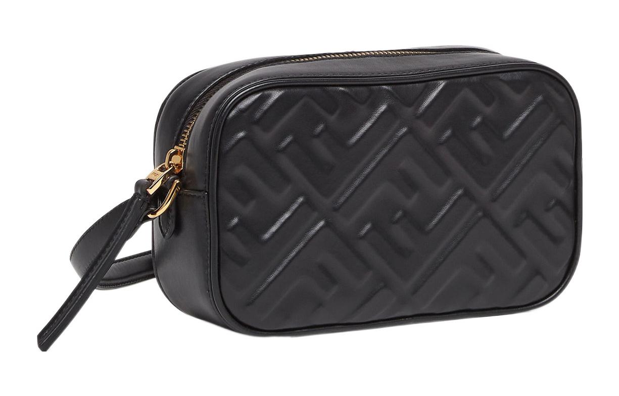 FENDI Миниатюрная женская наплечная сумка из телячьей кожи черного цвета, Crossbody Bag Mini — фото 2