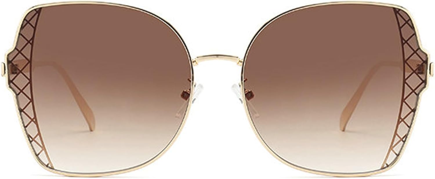 

Классические модные солнцезащитные очки Helena в крупной квадратной металлической оправе для женщин и мужчин, в стиле ретро, ​​с большими плоскими линзами и защитой от УФ-излучения, C5