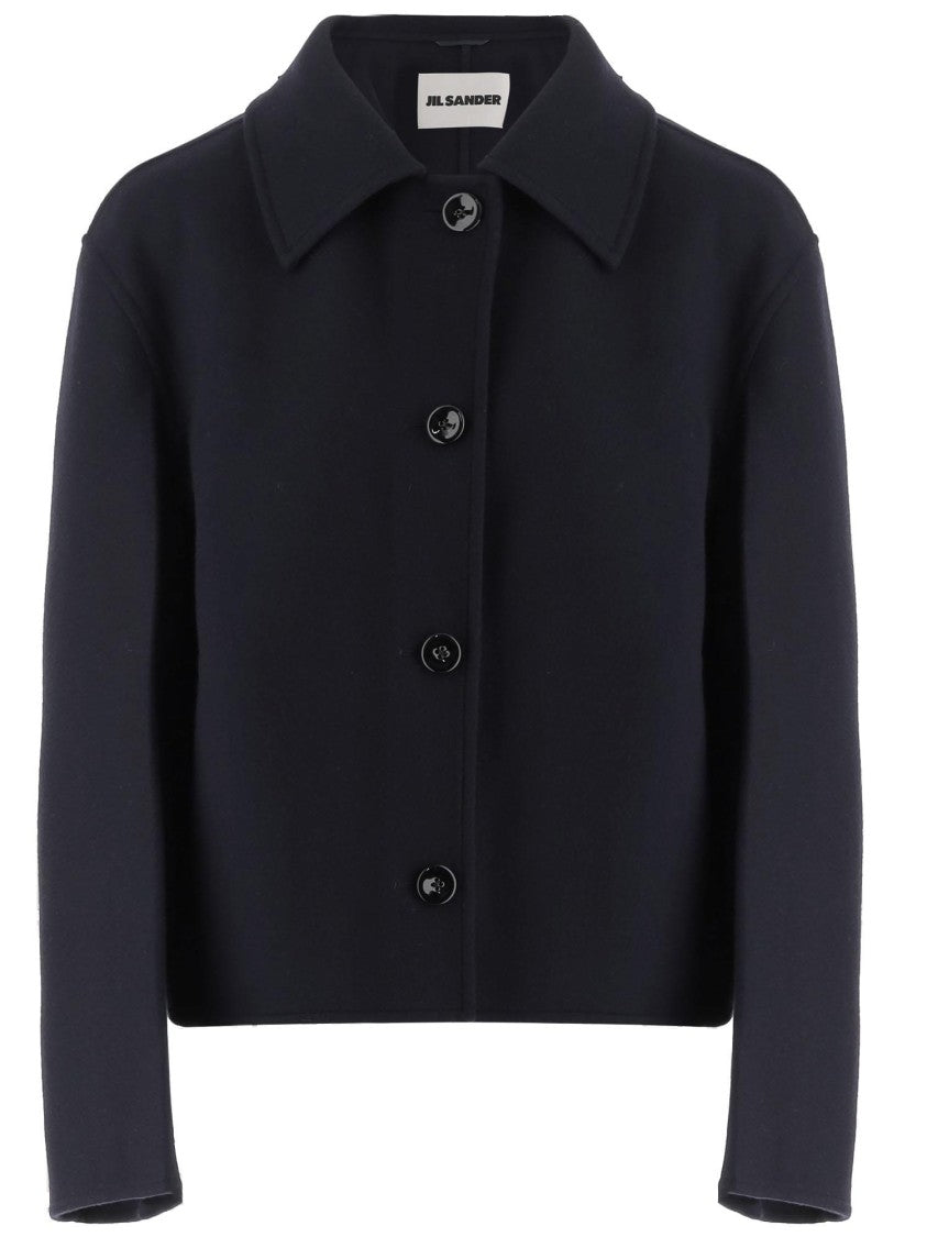 

Куртка на молнии из шерсти Jil Sander, синий