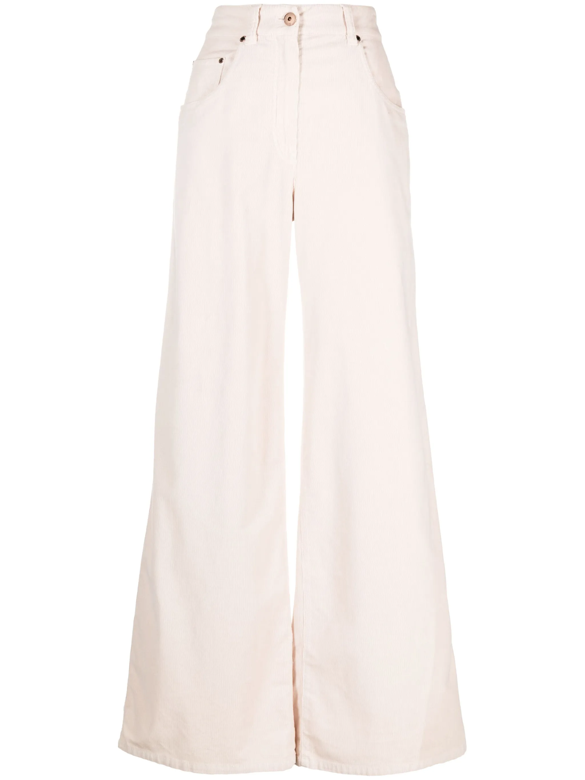 

Широкие джинсы с завышенной талией Brunello Cucinelli, бежевый